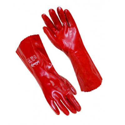 Перчатки МБС красные 35см PVC 69254